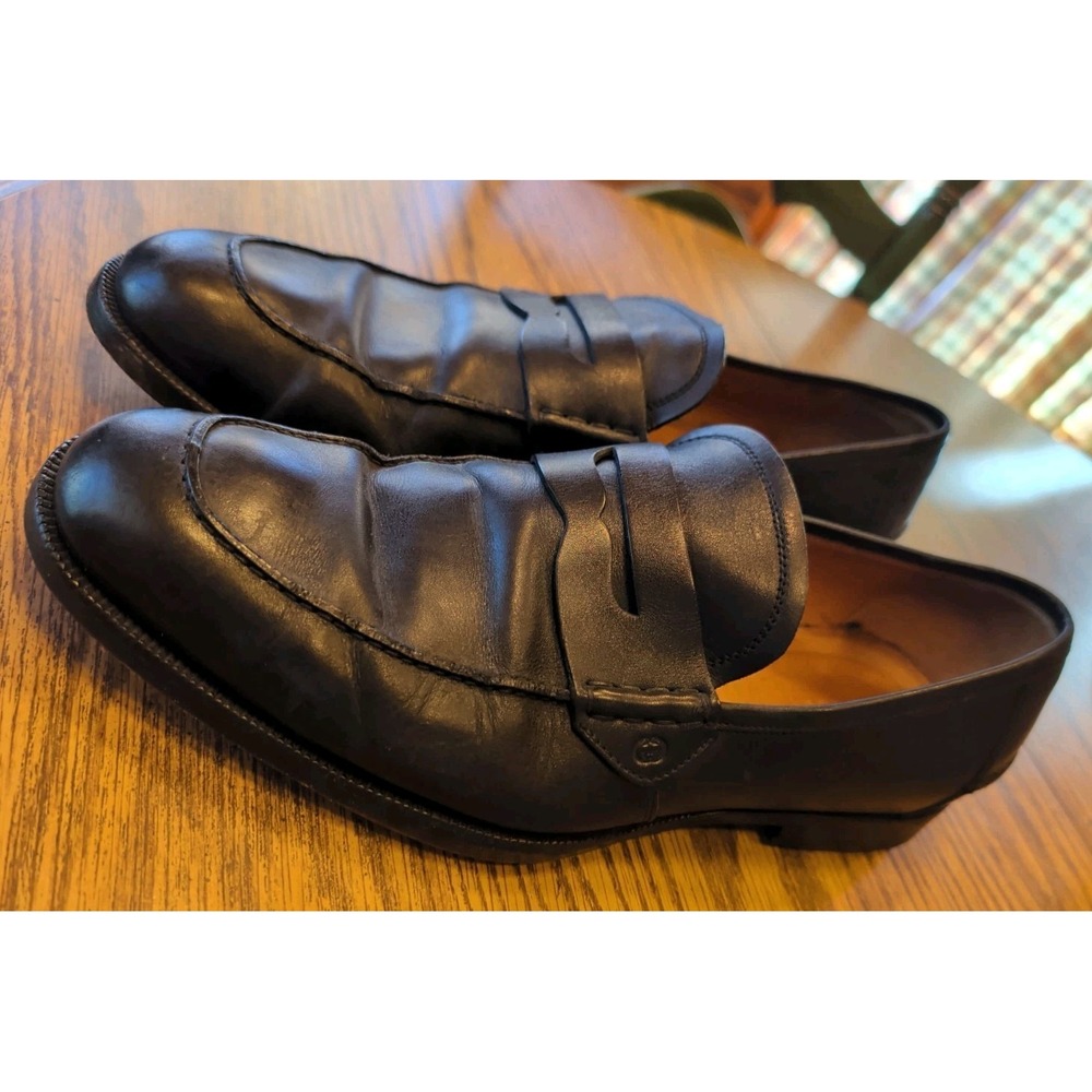 Gucci Mens Black Leather Penny Loafers Size 11 Dress Shoes Made in Italy Slip On